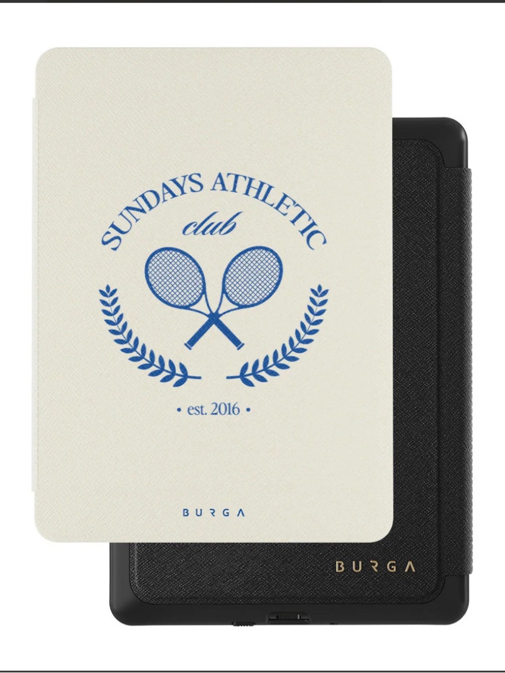 BURGA Kindle Paperwhite Case - Sundays Athletic Club Cream & Blue